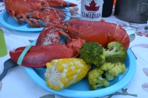 Nothing better than freshly cooked lobster from dutch oven and an icy cold beer!!